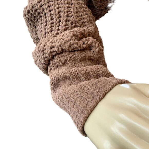 No Boundaries Brown Fringe Knit Crew Neck Long Sleeve Academia Sweater Size XL - Picture 6 of 14